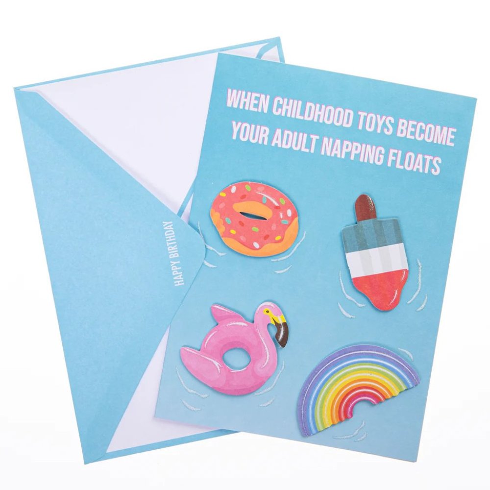 Pool Floats Handmade Birthday Card